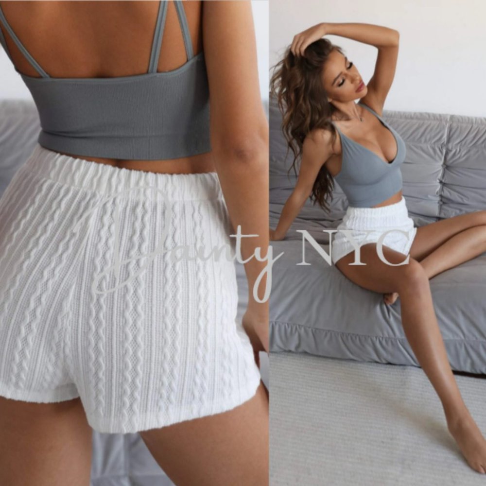 Cable Knit Lounge Shorts - Picture 3 of 10